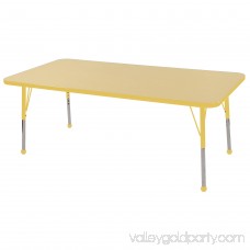 ECR4Kids 30in x 60in Rectangle Everyday T-Mold Adjustable Activity Table Maple/Yellow - Toddler Ball